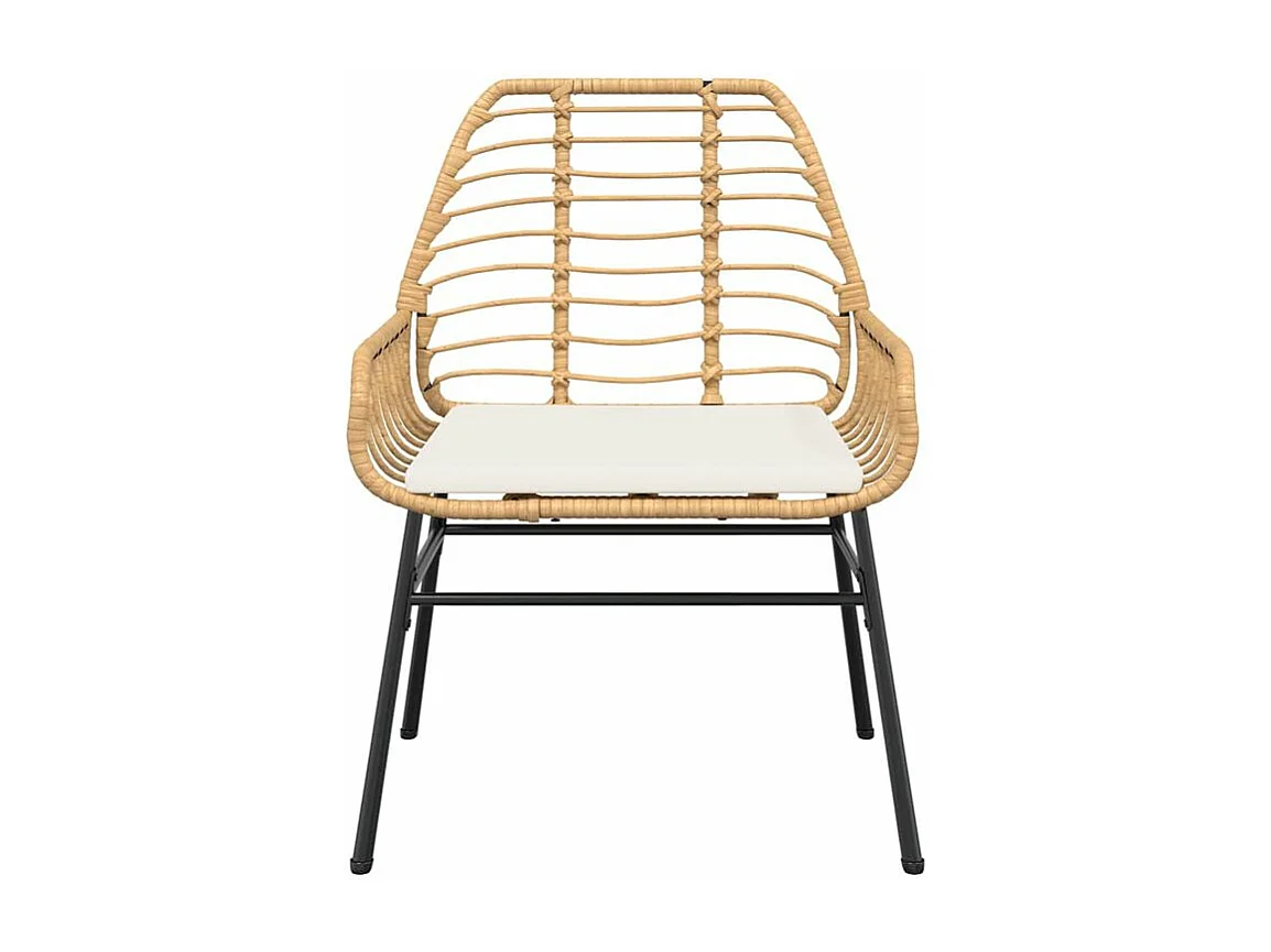 Ensemble à manger jardin coussins 3pcs marron poly rotin verre