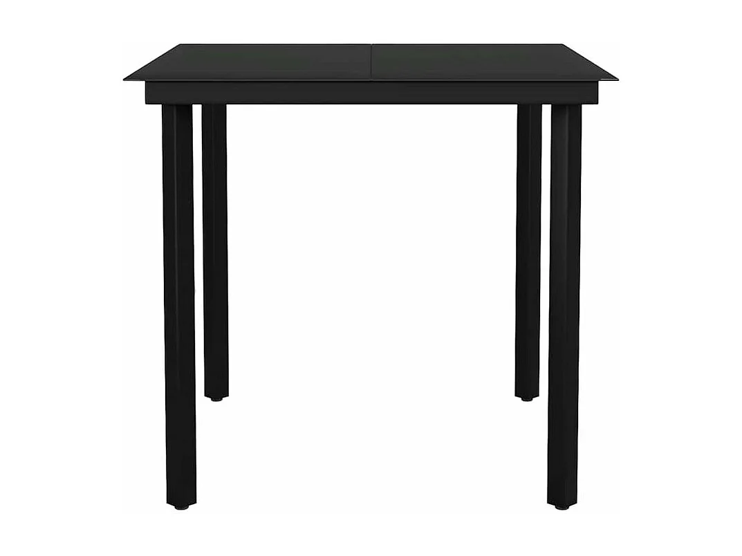 Ensemble à manger jardin coussins 3pcs marron poly rotin verre