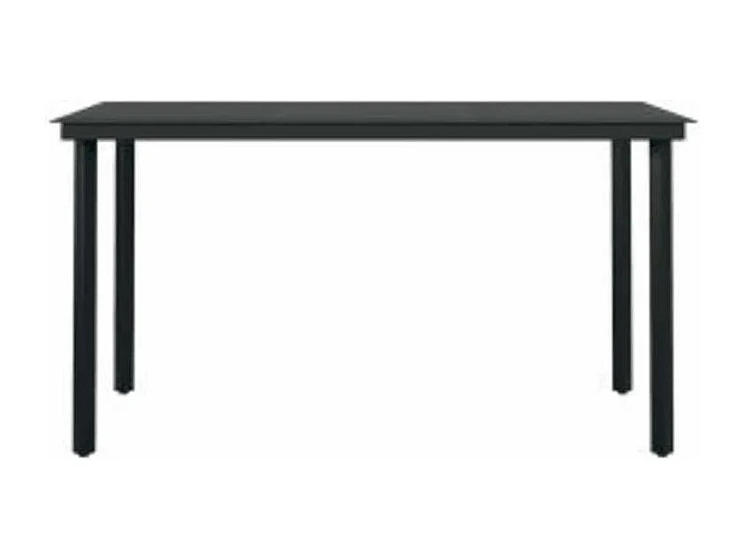 Ensemble à manger de jardin et coussins 5 pcs noir rotin verre