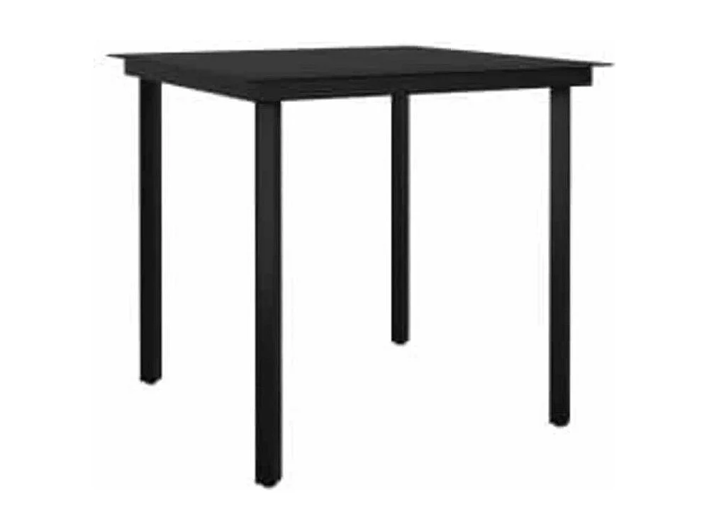 Ensemble à manger de jardin et coussins 3 pcs noir rotin verre