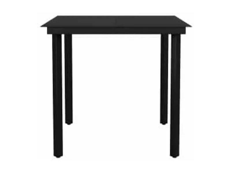 Ensemble à manger de jardin et coussins 3 pcs noir rotin verre