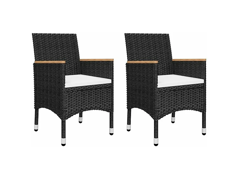 Ensemble de salle à manger de jardin 5 pcs Noir