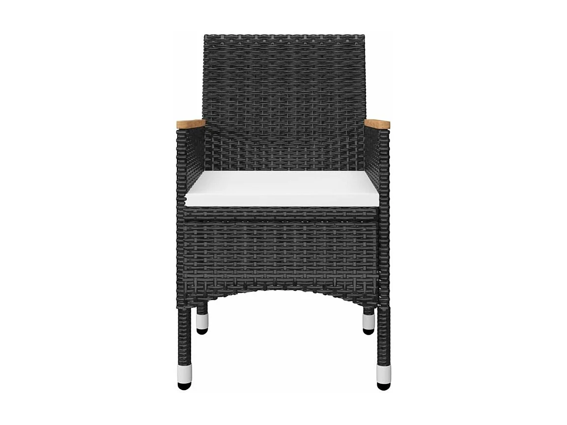 Ensemble de salle à manger de jardin 5 pcs Noir