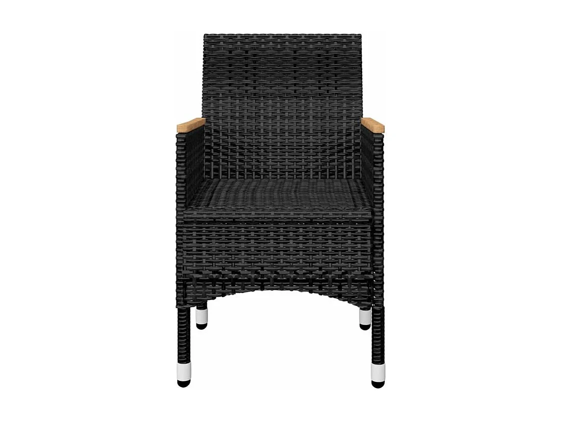 Ensemble de salle à manger de jardin 5 pcs Noir