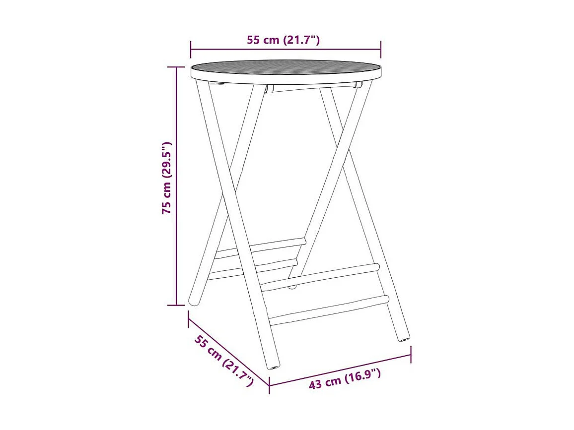 Ensemble de bistro 3 pcs bambou