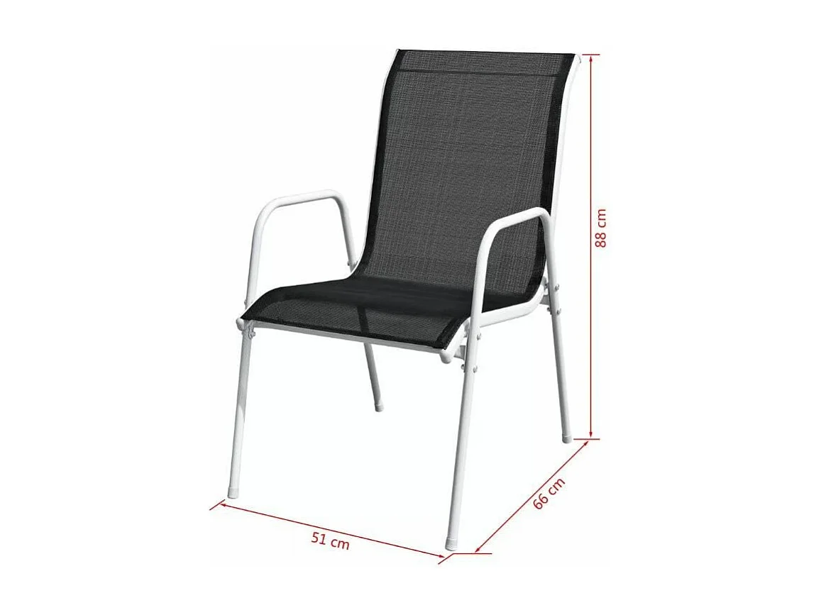 Table rectangulaire et 8 chaises de jardin métal gris et noir Bachra