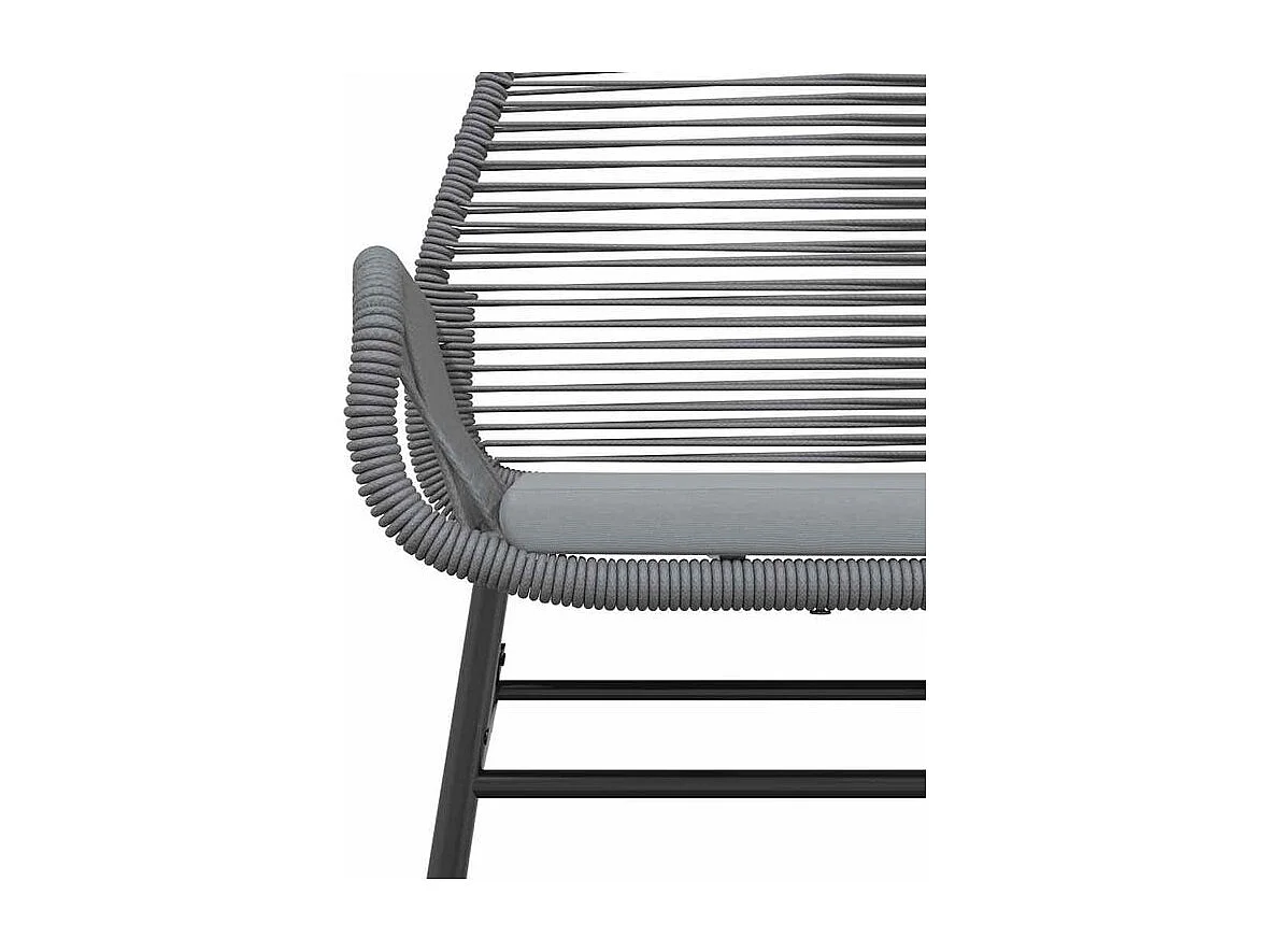 Ensemble à manger jardin coussins 3 pcs gris poly rotin verre