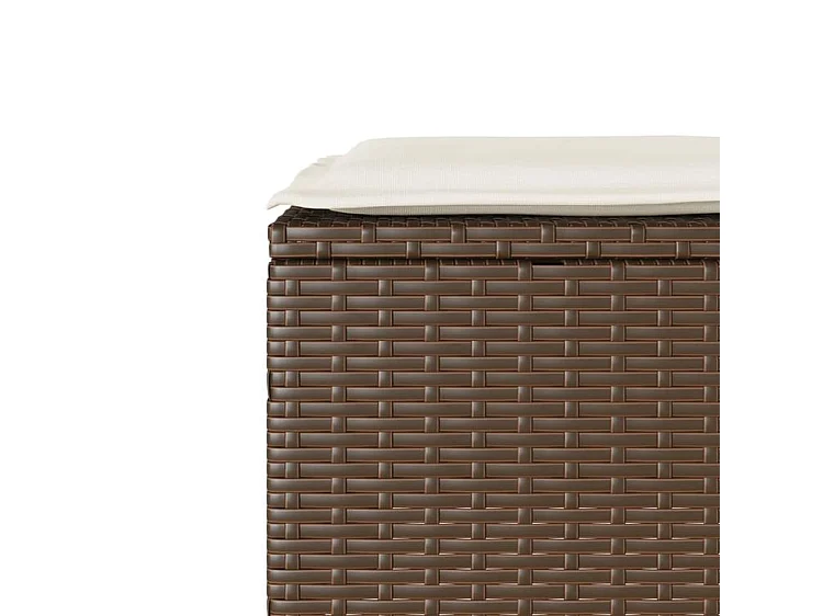 Ensemble de bistro 3 pcs avec coussins marron résine tressée