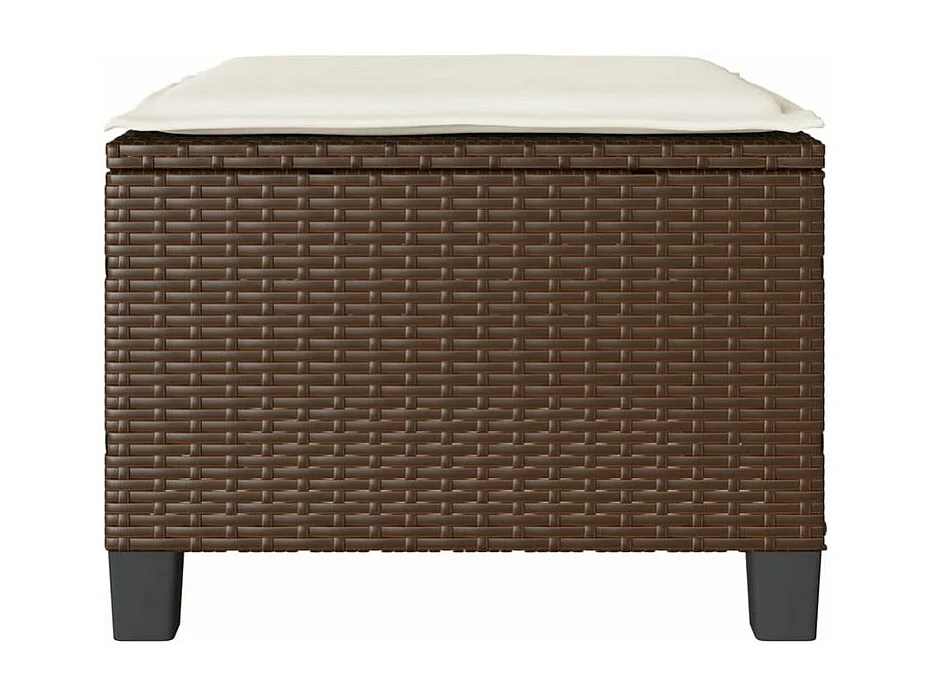 Ensemble de bistro 3 pcs avec coussins marron résine tressée