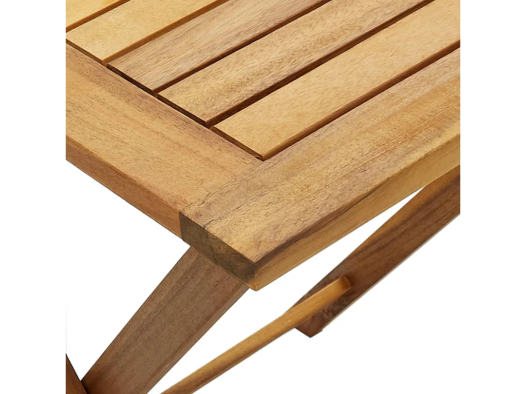 Meuble de bistro pliable 3 pcs et coussins Bois d'acacia solide