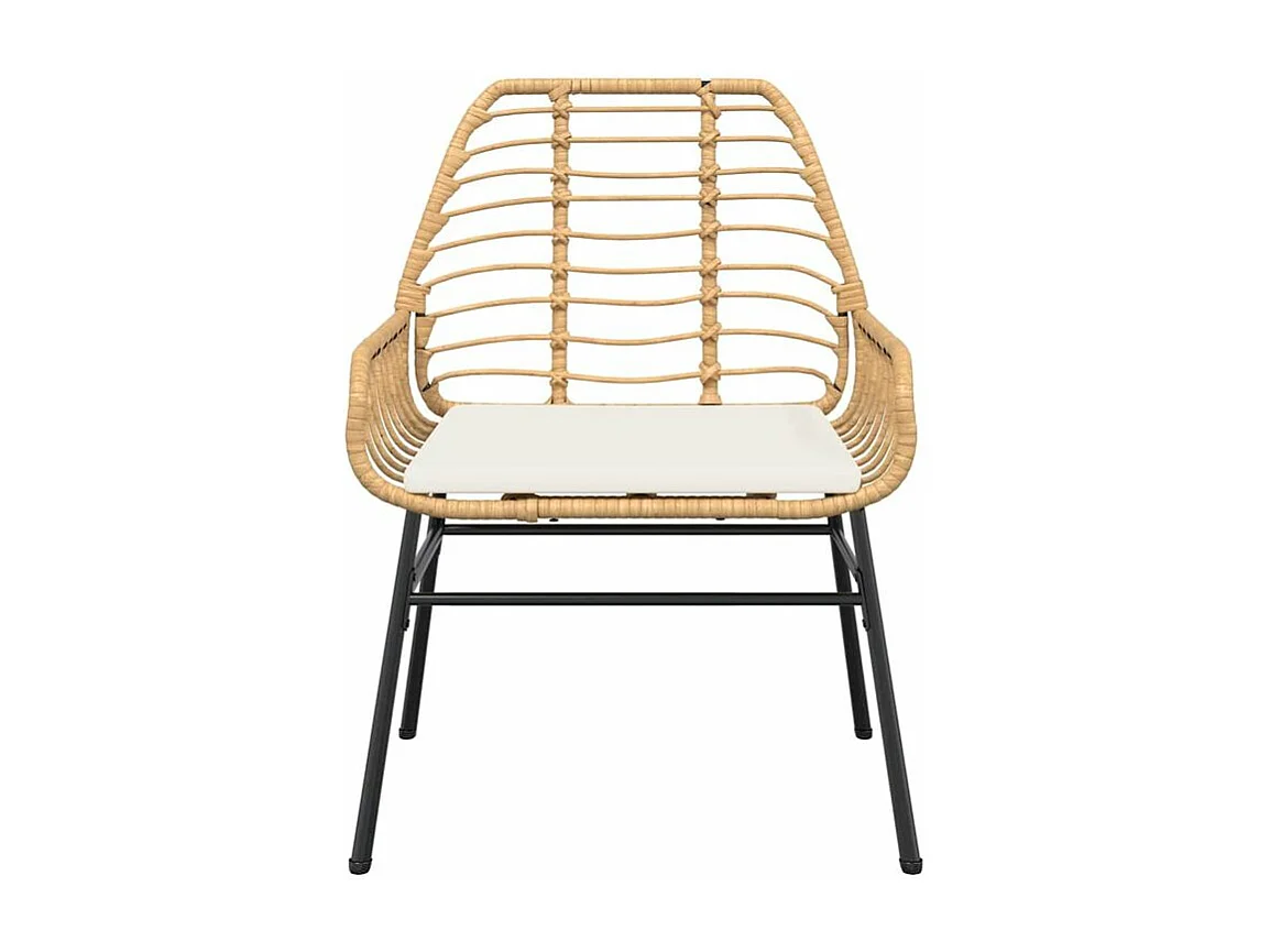 Ensemble à manger jardin coussins 7pcs marron poly rotin verre