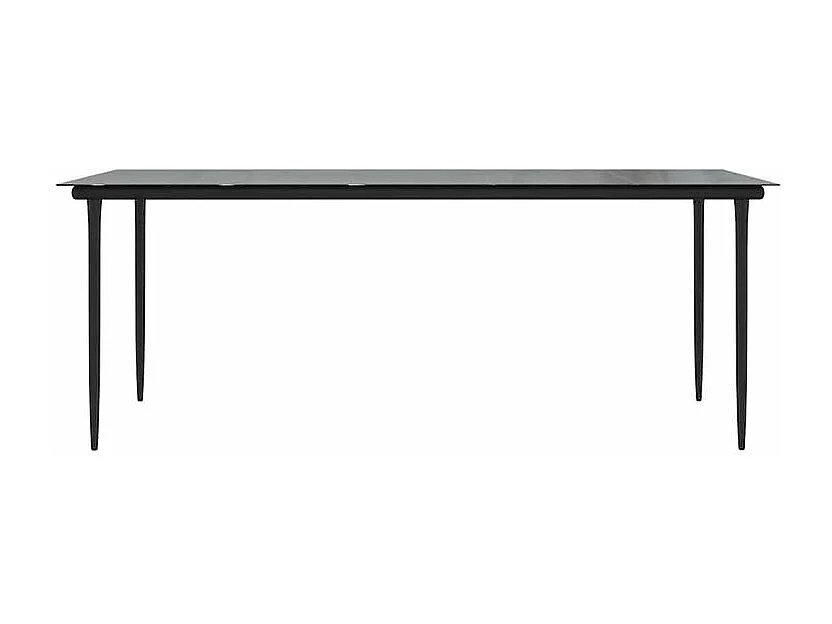 Ensemble à manger de jardin coussins 7pcs noir poly rotin verre