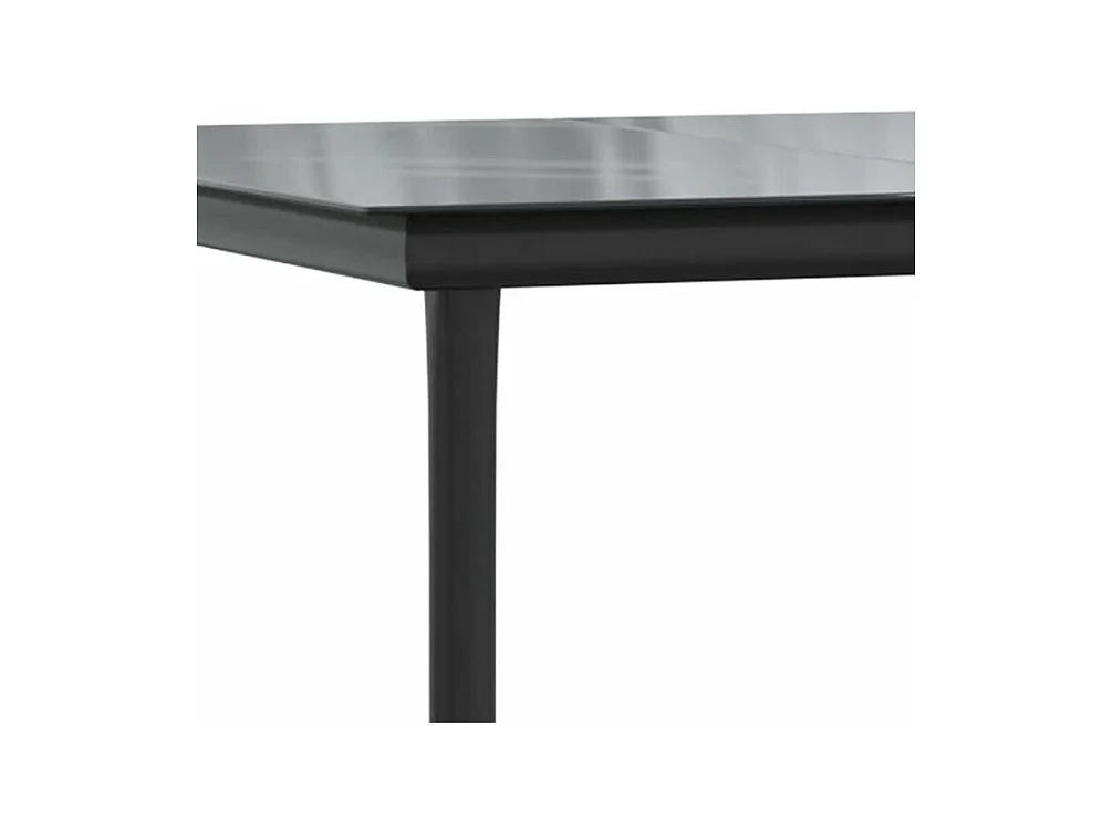 Ensemble à manger de jardin coussins 9pcs noir poly rotin verre