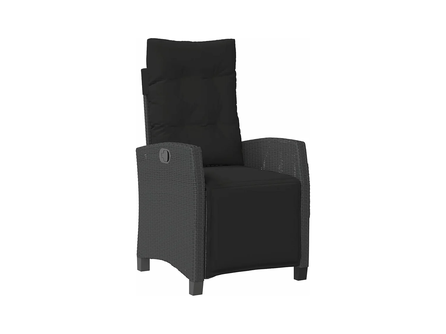 Ensemble à manger de jardin coussins 5pcs Noir Résine tressée