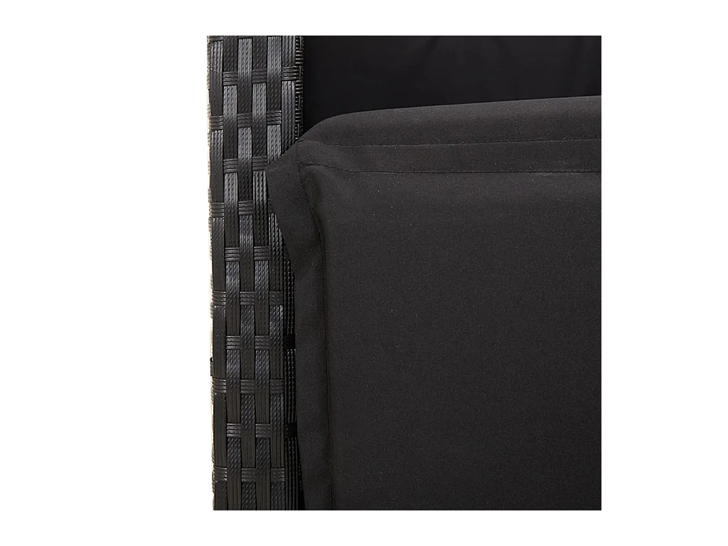 Ensemble à manger de jardin coussins 5pcs Noir Résine tressée