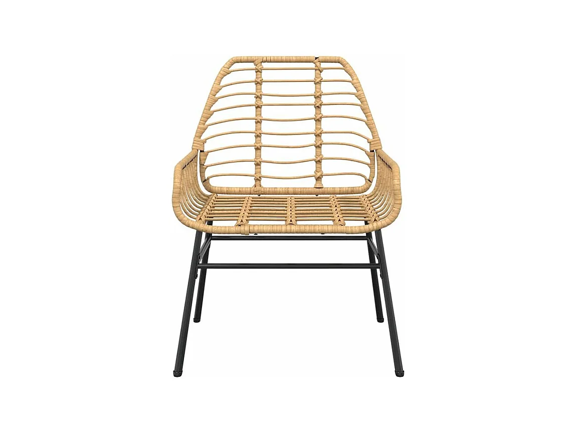 Ensemble à manger de jardin 3pcs marron résine tressée verre