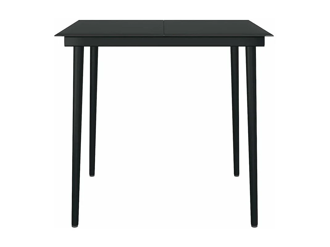 Ensemble à manger de jardin 3pcs marron résine tressée verre