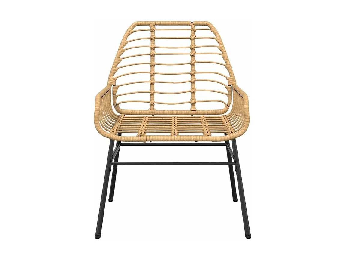 Ensemble à manger de jardin 3pcs marron résine tressée verre