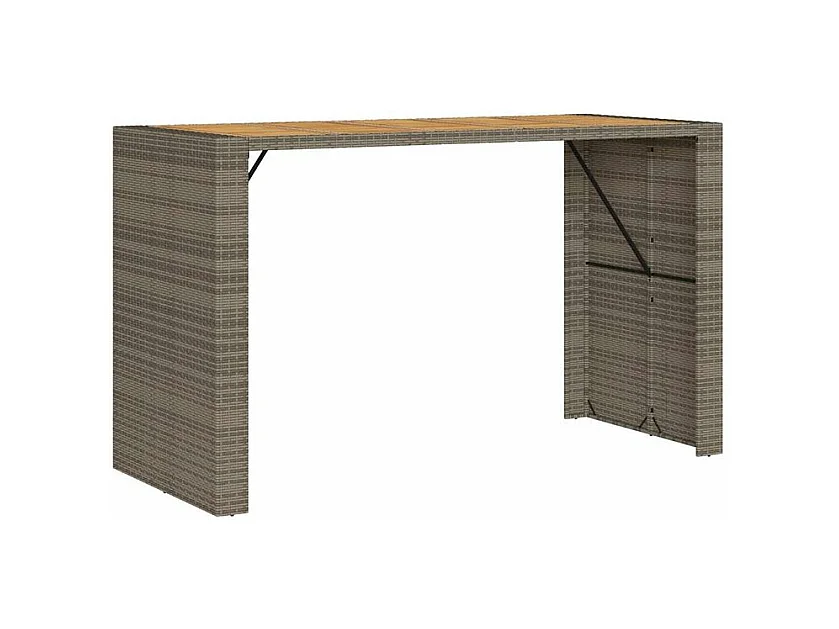 Ensemble de bar de jardin 7 pcs sans coussins gris poly rotin