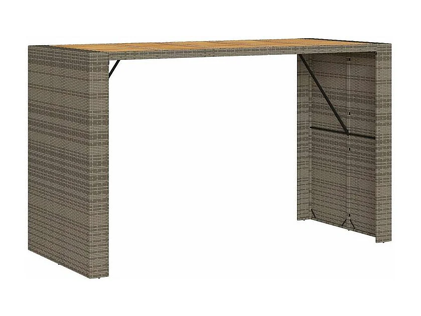 Ensemble de bar de jardin 7 pcs sans coussins gris poly rotin