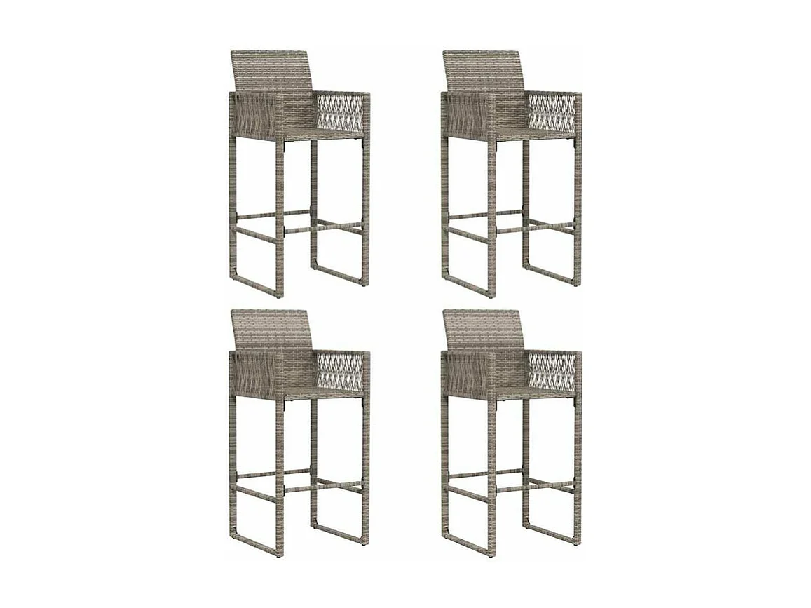 Ensemble de bar de jardin 5 pcs sans coussins gris poly rotin