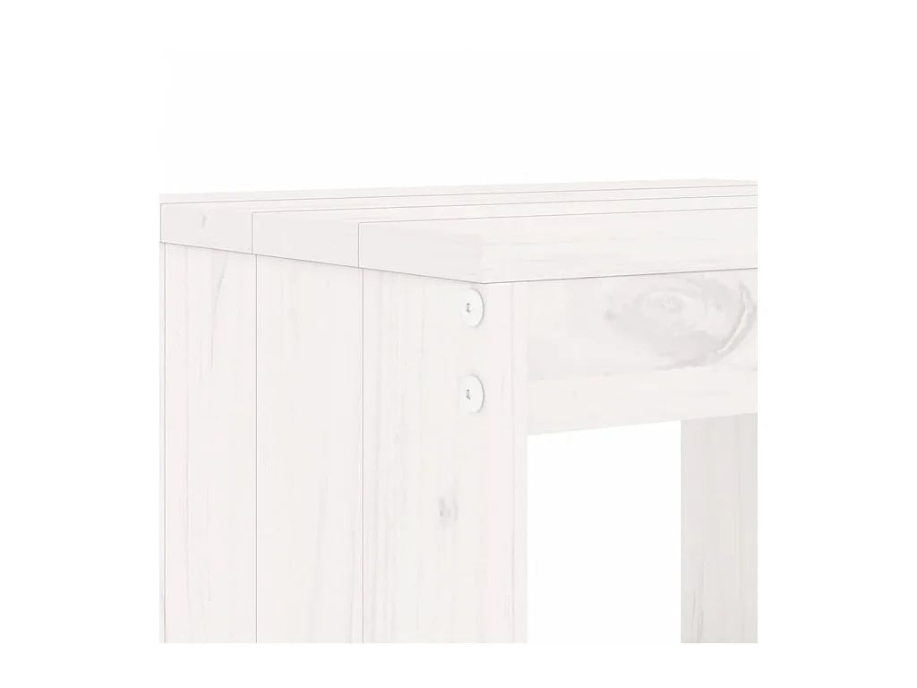 Ensemble de bistrot de jardin 3 pcs blanc bois de pin massif