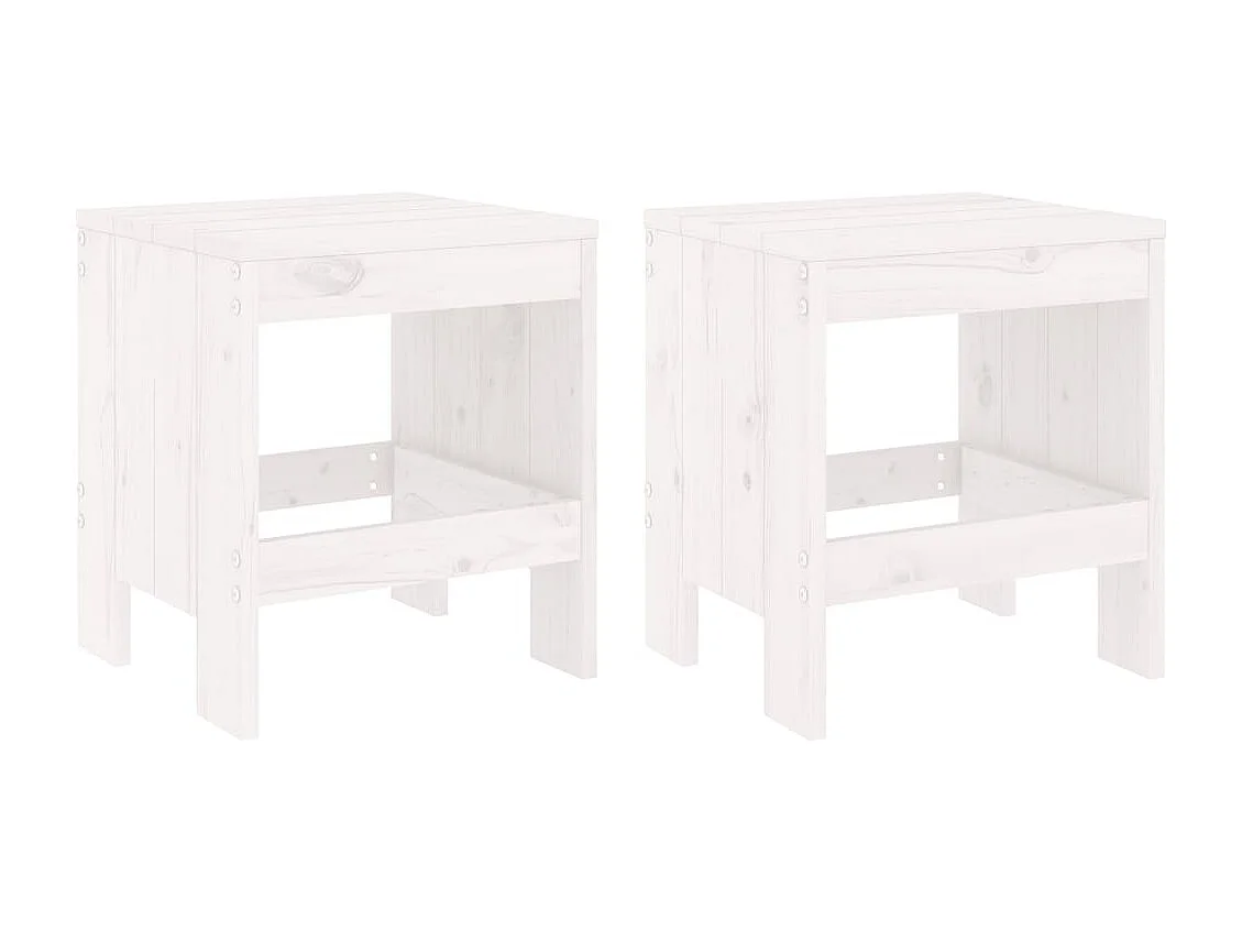Ensemble de bistrot de jardin 3 pcs blanc bois de pin massif