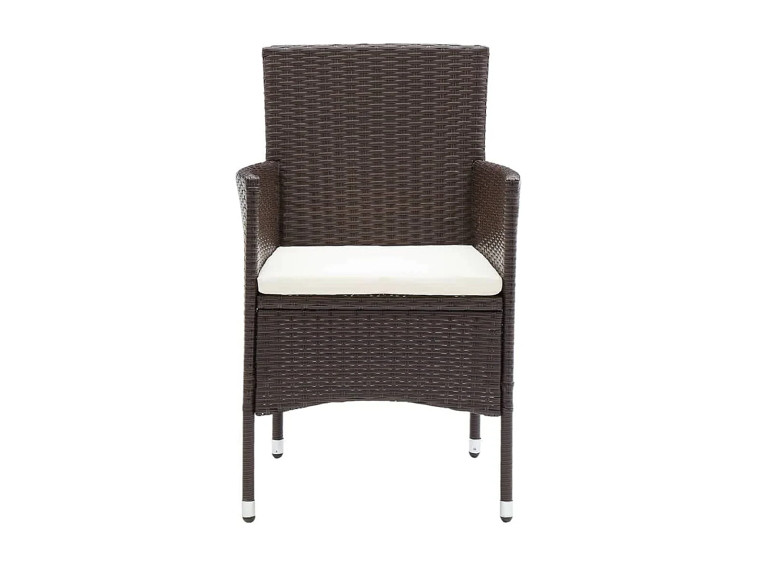 Meubles à dîner de jardin et coussins 9 pcs Poly rotin Marron