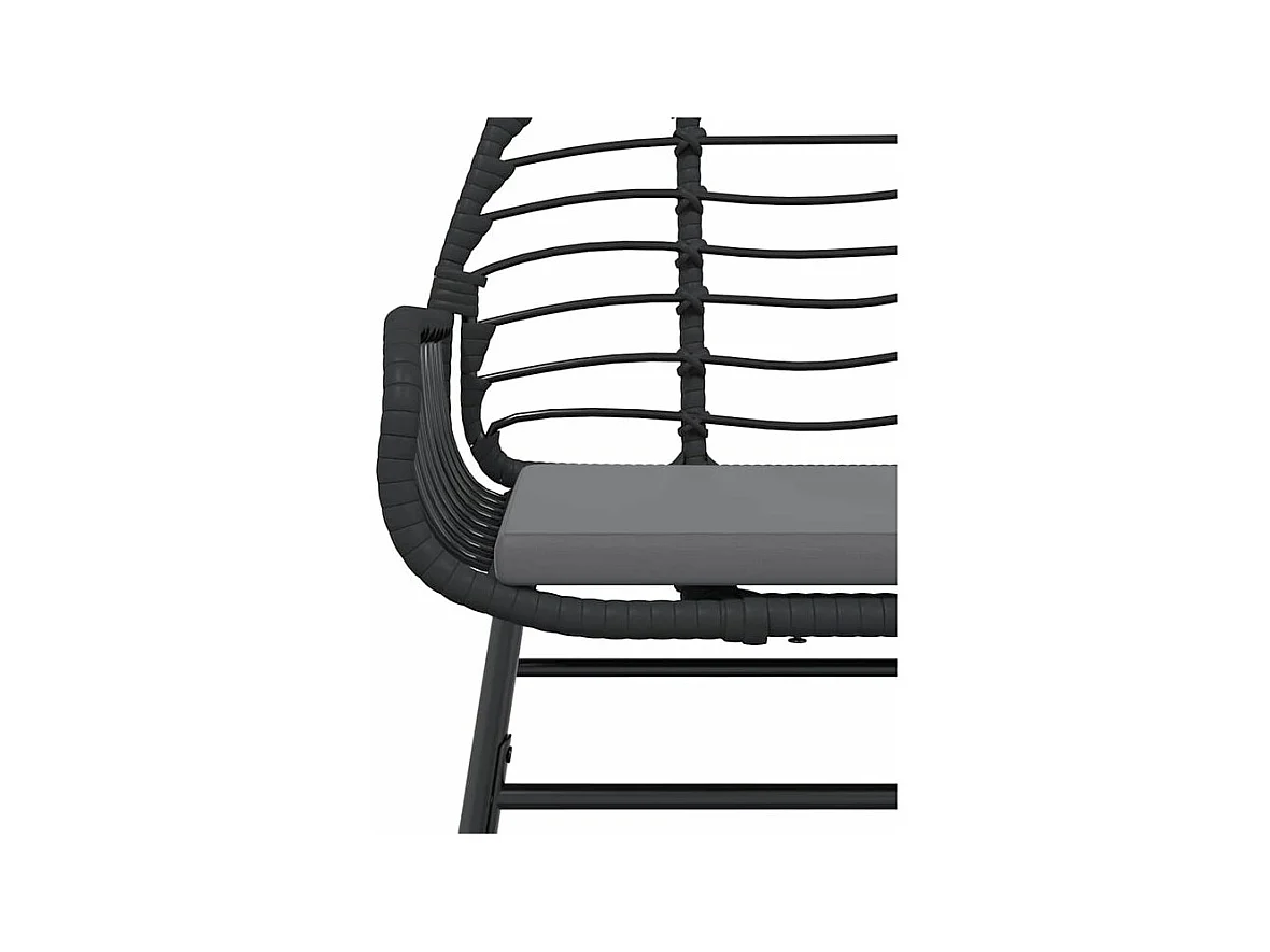 Ensemble à manger de jardin et coussins 5 pcs noir rotin verre