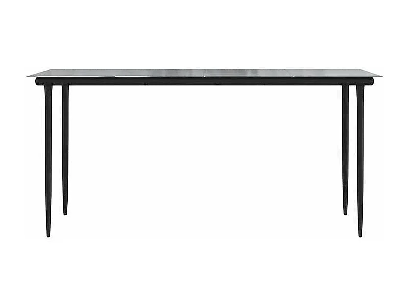 Ensemble à manger de jardin et coussins 5 pcs noir rotin verre