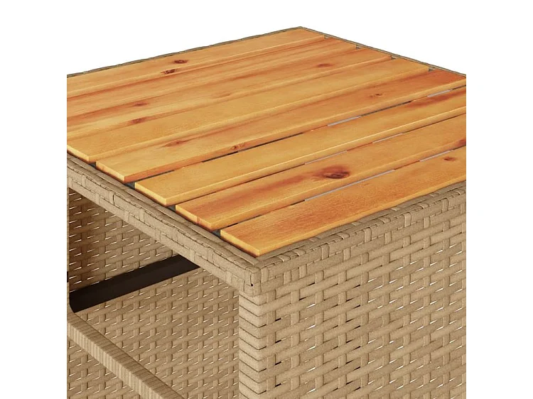 Ensemble de bistro 3 pcs avec coussins beige résine tressée