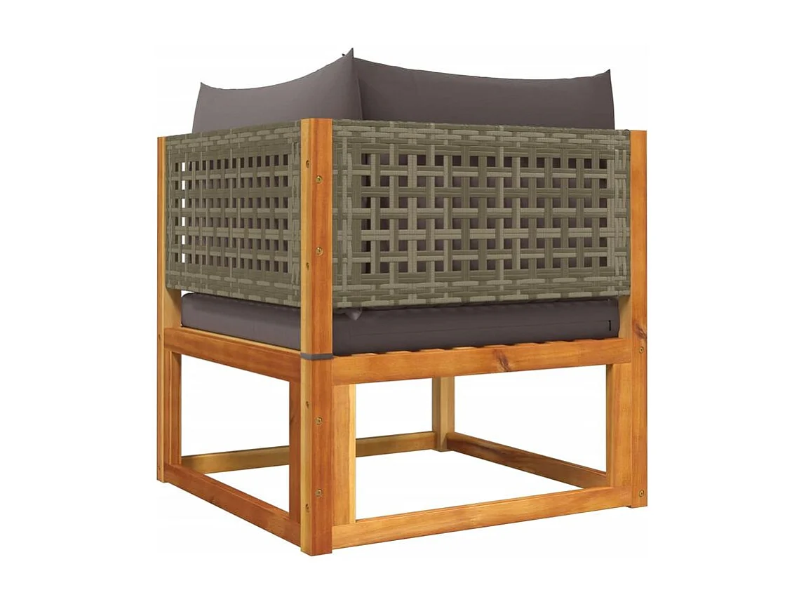 Salon de jardin avec coussins 6 pcs bois d'acacia solide