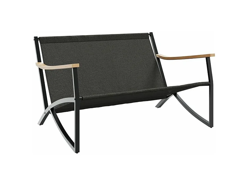 Banc de jardin avec coussins 120cm noir acier