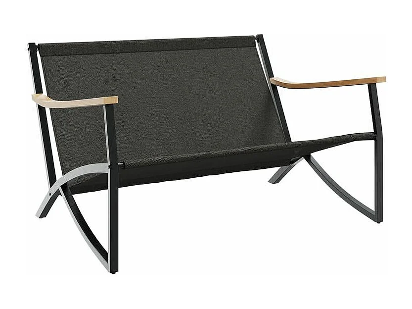 Banc de jardin avec coussins 120cm noir acier