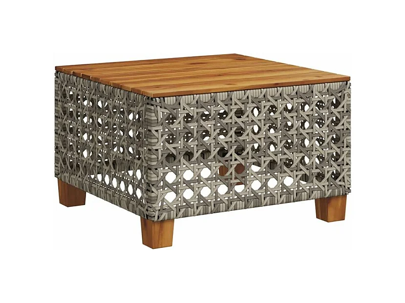 Salon de jardin avec coussins 7 pcs gris résine tressée