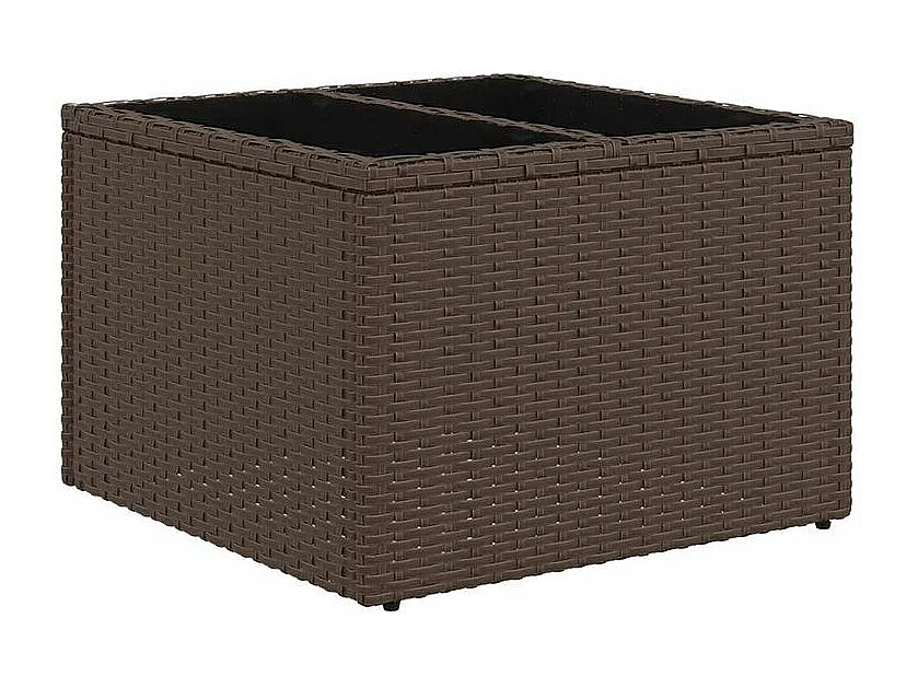 Salon de jardin avec coussins 6 pcs marron résine tressée