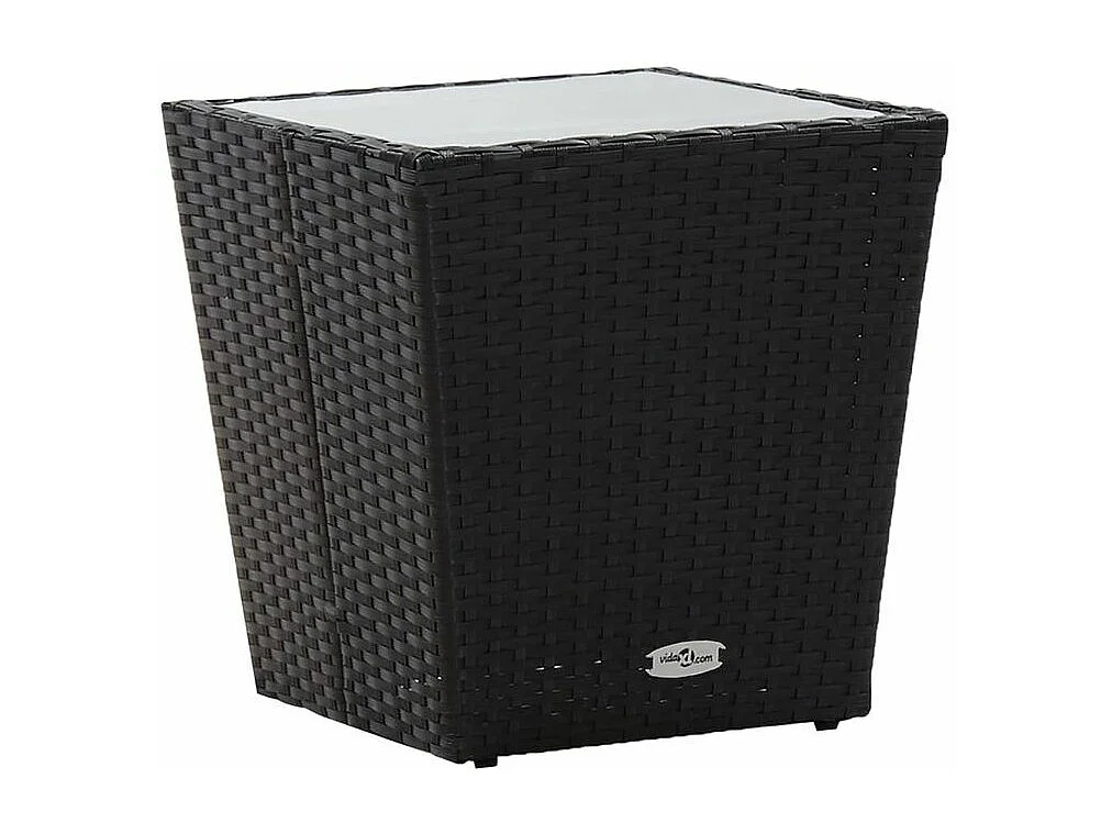 Ensemble de bistro de jardin 5 pcs poly rotin et verre trempé