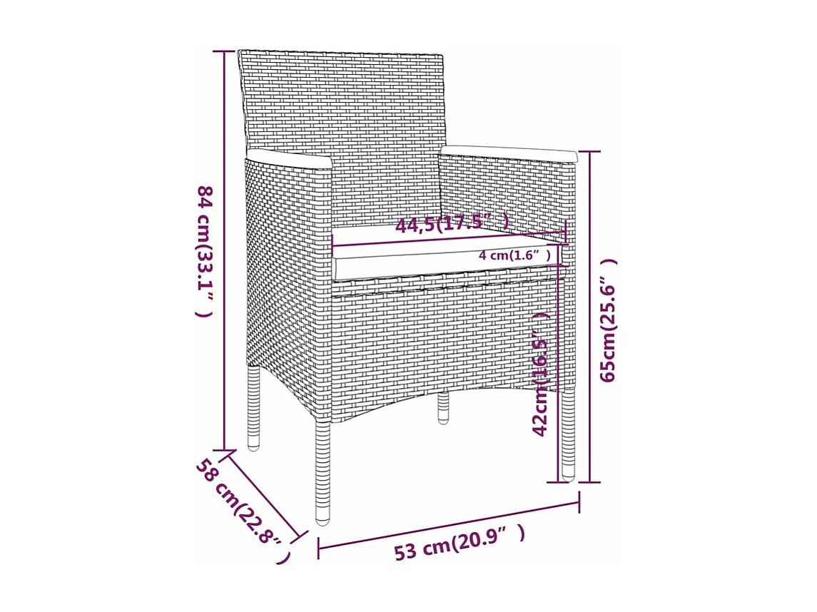 Ensemble de bistro de jardin 5 pcs poly rotin et verre trempé