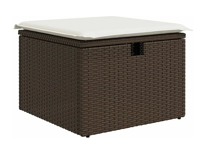 Salon de jardin avec coussins 9 pcs marron résine tressée