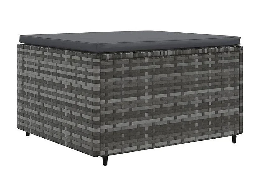 Salon de jardin 8 pcs avec coussins Gris Résine tressée