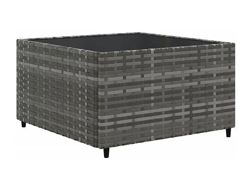 Salon de jardin 8 pcs avec coussins Gris Résine tressée