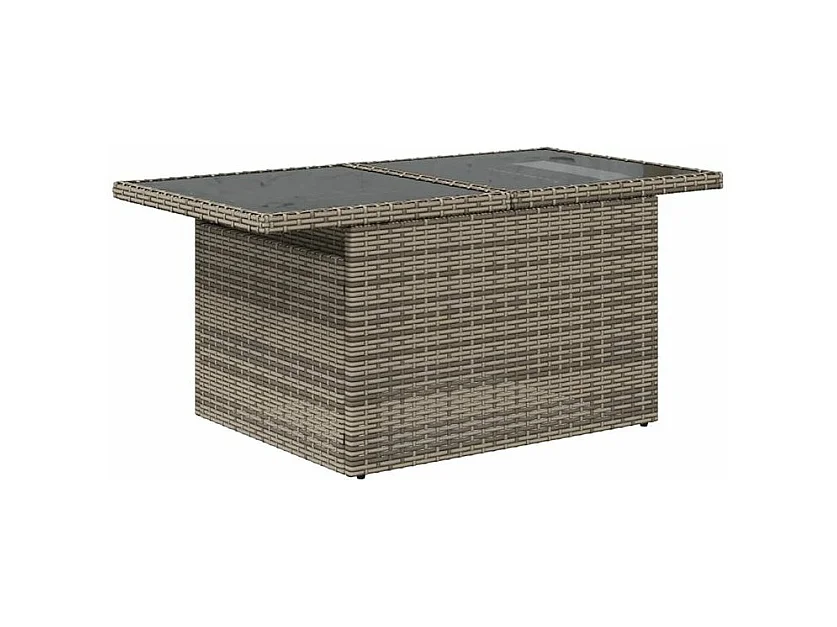 Salon de jardin avec coussins 10 pcs gris résine tressée