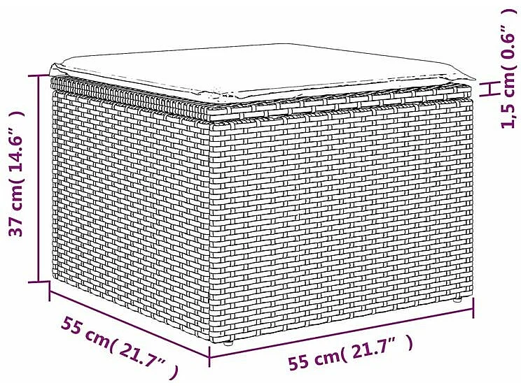 Salon de jardin 5 pcs avec coussins gris clair résine tressée