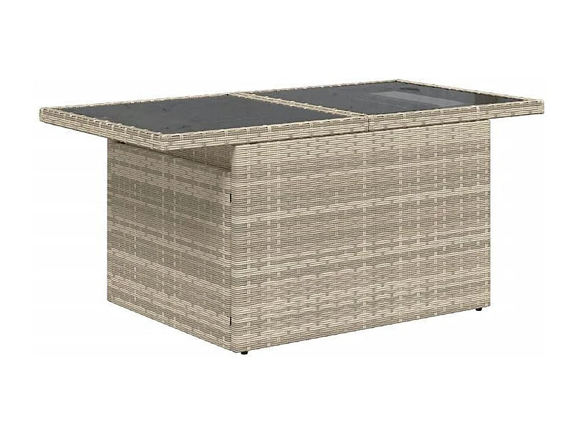 Salon de jardin avec coussins 10 pcs gris clair résine tressée