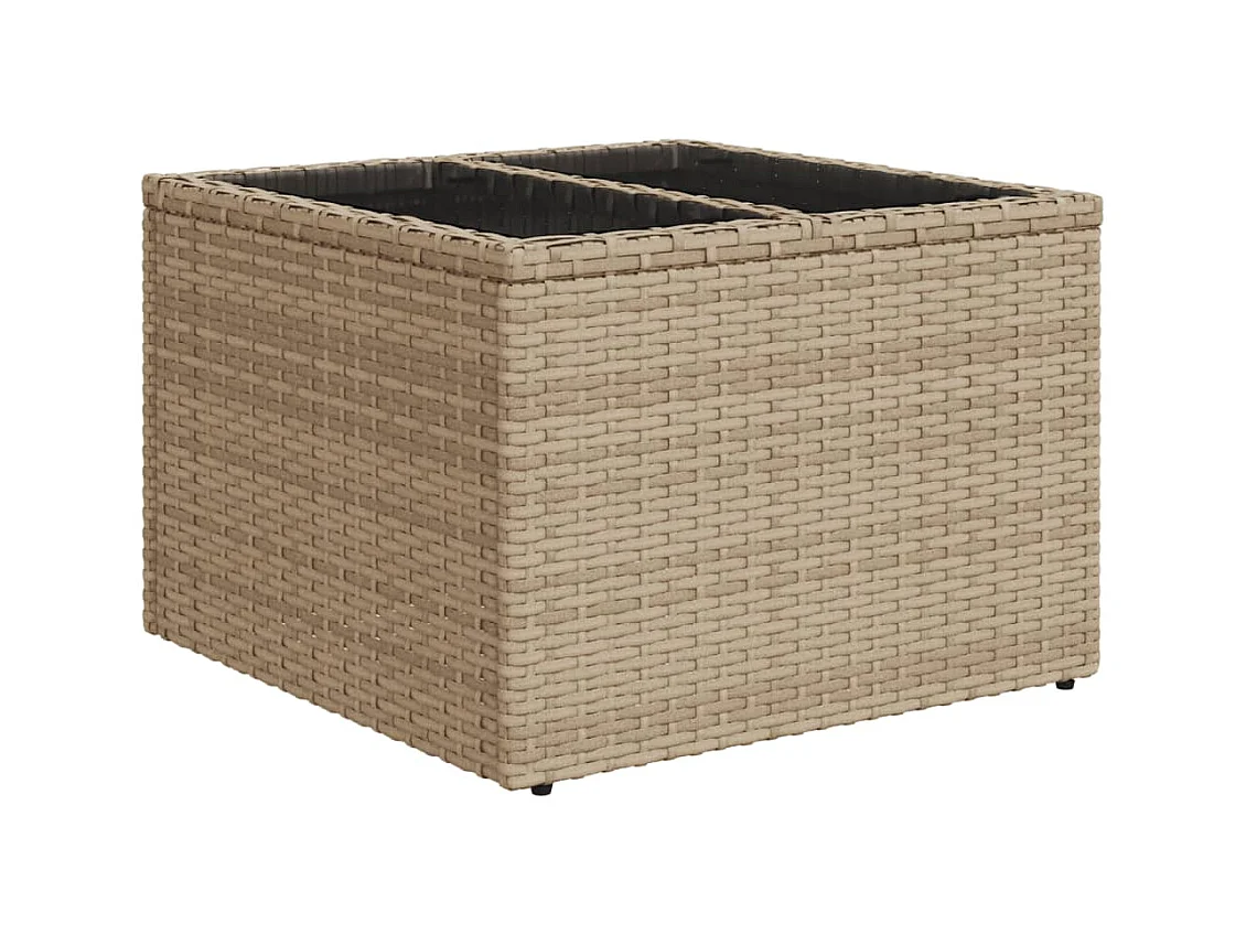 Salon de jardin avec coussins 10 pcs beige résine tressée