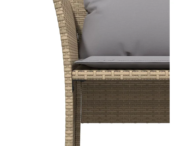 Chaise de jardin avec tabouret beige résine tressée