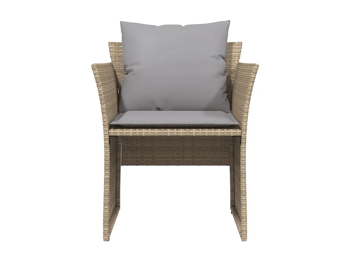 Chaise de jardin avec tabouret beige résine tressée