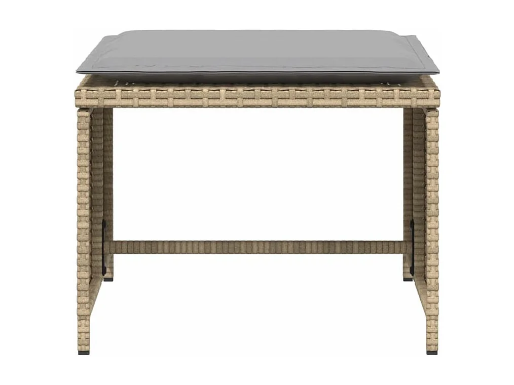 Chaise de jardin avec tabouret beige résine tressée