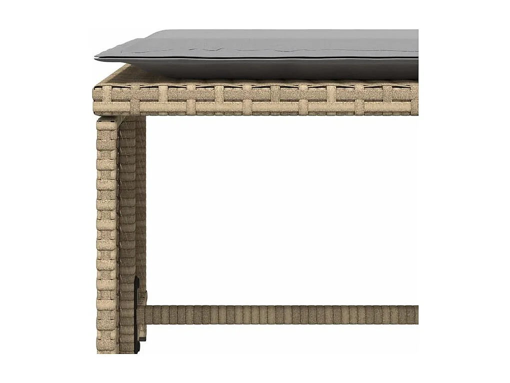 Chaise de jardin avec tabouret beige résine tressée