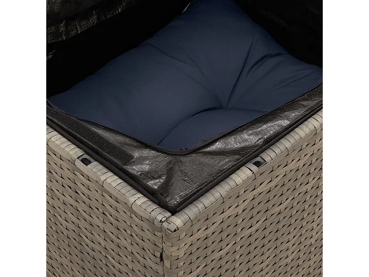 Salon de jardin 5 pcs avec coussins gris résine tressée